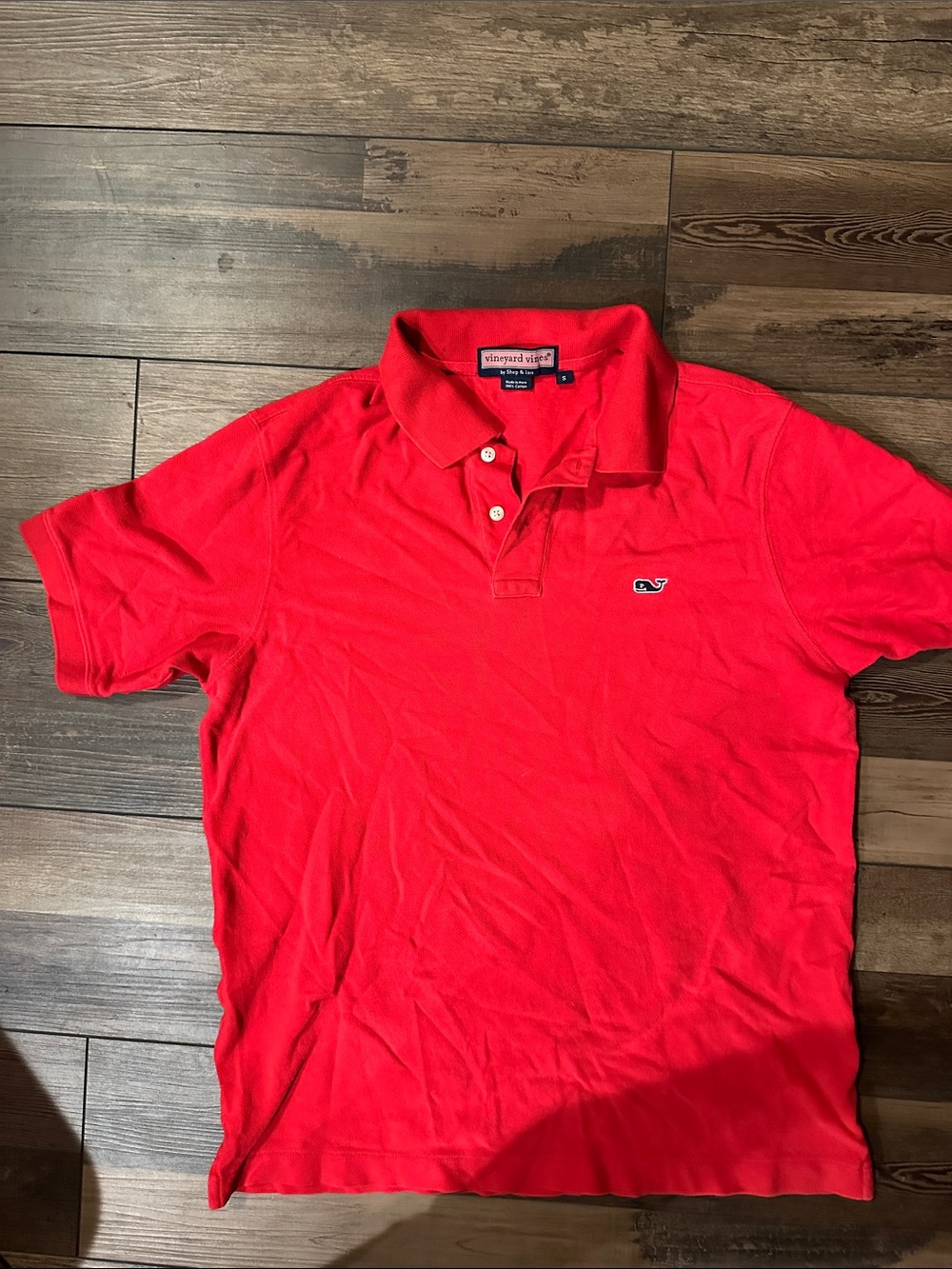 Vineyard Vines Men's Bright Red Polo with Whale Logo